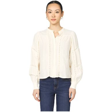 Women's Dear John White "Alberta" Long Sleeve Blouse DSH1467Z15WHY - Crazy House Western Wear