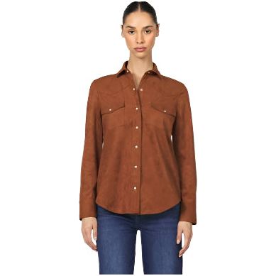 Women's Dear John Chocolate "Star" Long Sleeve Button Up DSH1047W2CHL - Crazy House Western Wear