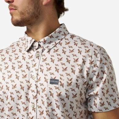 Men's Burlebo Mallards Flying In Performance Button Up PBU-MFI