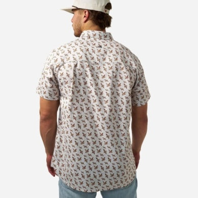 Men's Burlebo Mallards Flying In Performance Button Up PBU-MFI