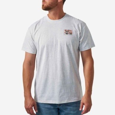 Men's Burlebo Ash Gray Buck Stamp Short Sleeve Tee SST-BKST-AG