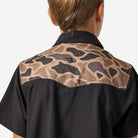 Boy's Burlebo Black and Gauge Camo Performance Western Shirt Y-PWS-DRSZN
