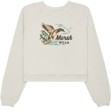 Marsh Wear Women's Vintage White Heritage Duck Crew WWF1019