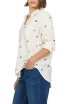 Dear John Women's Almond Rose Stripe Galina Button Up Shirt 