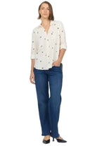 Dear John Women's Almond Rose Stripe Galina Button Up Shirt 