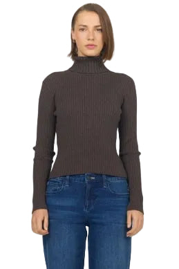 Dear John Dark Chocolate Arlen Long Sleeve High Neck Shirt 