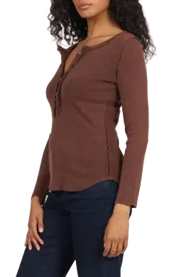 Dear John Women's Washed Cappuccino Edie Long Sleeve Shirt 