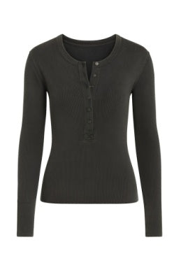 Dear John Women's Washed Black Edie Long Sleeve Shirt 