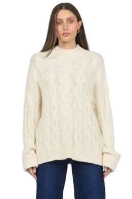 Dear John Women's Cream Yvette Long Sleeve Sweater 
