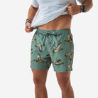 Men's Burlebo Green Jumbo Mallard Swim Trunks ST-JM-G