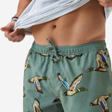 Men's Burlebo Green Jumbo Mallard Swim Trunks ST-JM-G