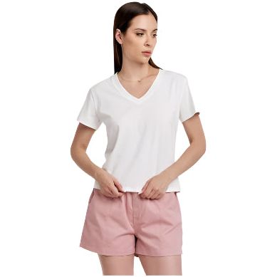 Women's Another Love Amaya V-neck White T-shirt VCKN1762WHT