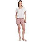 Women's Another Love Amaya V-neck White T-shirt VCKN1762WHT - Crazy House Western Wear