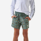 Boy's Burlebo Green Jumbo Mallard Swim Trunks Y-ST-JM-G