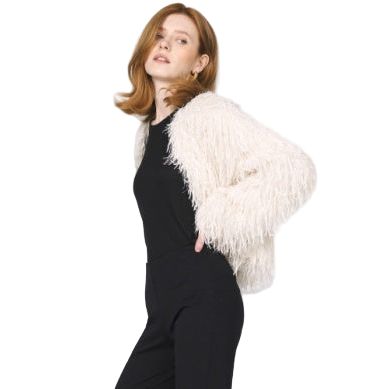 Women's Another Love Vintage Cream "Rosalind" Fur Jacket VCJK2025VIC