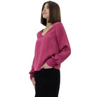 Women's Another Love V-neck Long Sleeve Aya Berry Pink Top VCWV5140BYP