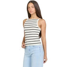 Women's Dear John Cream/Black Moira Striped Tank Top DKN2198CRB