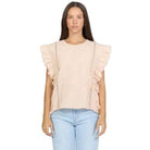 Women's Dear John Pale Peach Ulla Ruffled Sleeve Blouse DSH1536PAP