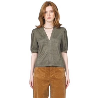 Women's Another Love Kalia Green Puff Sleeve Top VCKN1796SGN