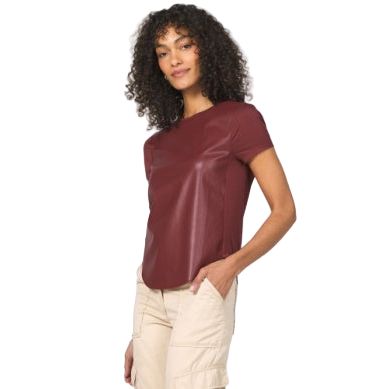 Women's Another Love "Elaina" Red Leather T-shirt VCWV5024BRX