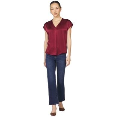 Women's Dear John Red "Kristen" V-neck Blouse DSH1264H8TBR