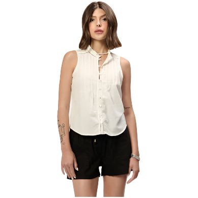 Women's White Sleeveless Top VCWV5257WHT
