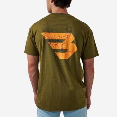 Men's Burlebo Hunter Green Deer Flying B Logo Short Sleeve Tee SST-DRFB-HNTG