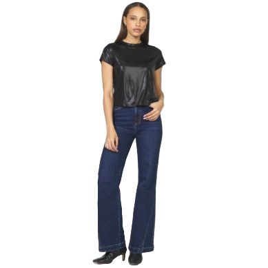 Women's Dear John Black Unity Short Sleeve Top DKN2083Z4BLK