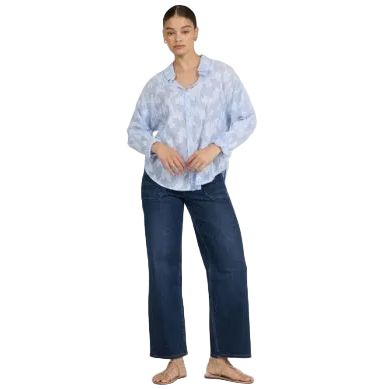 Women's Dear John Adrianna Floral Burnout Button Up Blouse DSH1423X7FBO