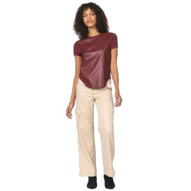 Women's Another Love "Elaina" Red Leather T-shirt VCWV5024BRX