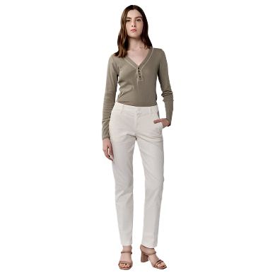 Women's DearJohn Hampton Mid Rise Trouser Cut Ankle Pant DPM22C410IVY