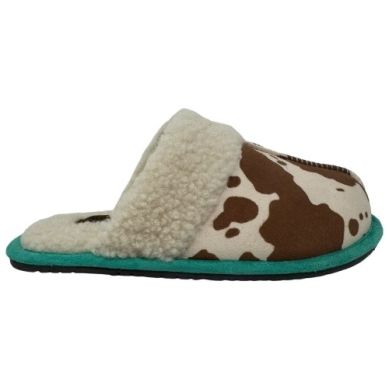 Women's Very G Alala Brown and White Cowhide Printed Slippers VGFL0073-291