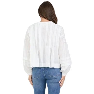 Women's Dear John White Shonda Long Sleeve Blouse DSH1544WHT