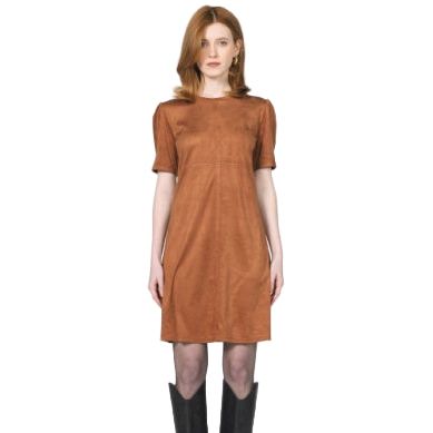 Women's Another Love "Demi" Brown Short Sleeve Dress VCDR9163S1BSG