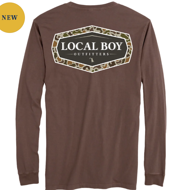 Local Boy Men's Espresso Vintage Emblem Long Sleeve T-shirt L1100173-ESO