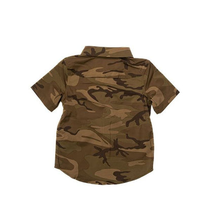 Kid's Poncho Button Up Camo Shirt Yth Palomita Tee-Cmo - Crazy House Western Wear