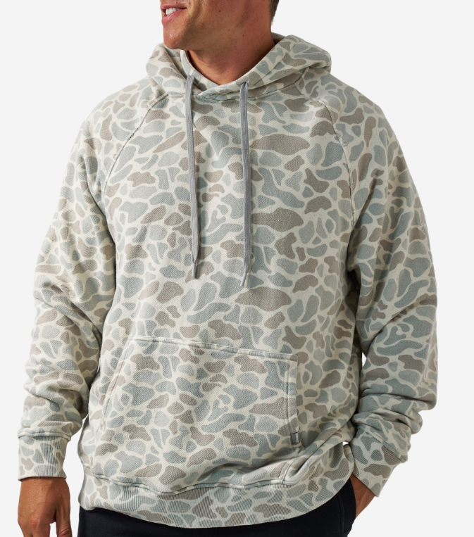 Burlebo Men's Classic Deer Camo Vintage Washed Hoodie VWFH-CDC