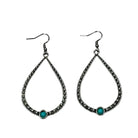 West & Co 2.25" 18K White Gold Plated Hammered Teardrop Earring on Fish Hook WC-E23WG