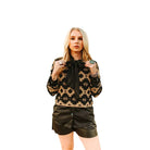 Women's 2Fly Black and Brown Desert Stitch Sweater