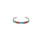 Women's Alzuni Red and Turquoise Vintage Stone Handmade Cuff VC925-32