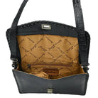 Women's American Darling Black Crocodile Embossed Leather Crossbody ADBG1526