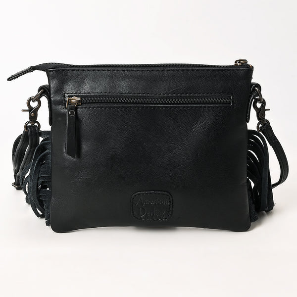 Women's American Darling Black Quilted and Fringe Crossbody Purse ADBG1683