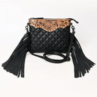 Women's American Darling Black Quilted and Fringe Crossbody Purse ADBG1683