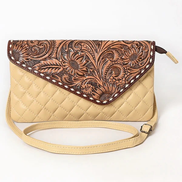 Women's American Darling Quilted and Tooled Leather Crossbody Bag ADBG1672A