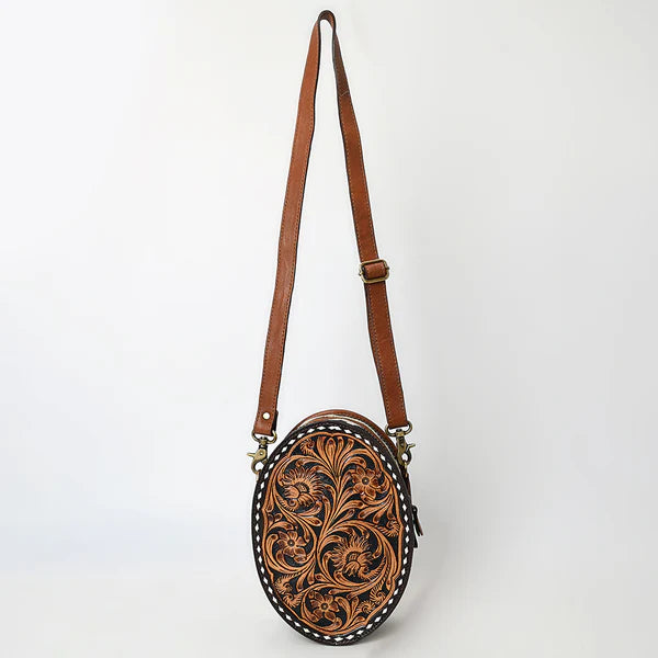 Women's American Darling Round Canteen Crossbody Genuine Leather Bag ADBGA598