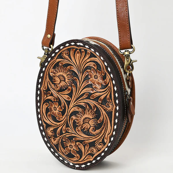 Women's American Darling Round Canteen Crossbody Genuine Leather Bag ADBGA598