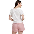 Women's Another Love Amaya V-neck White T-shirt VCKN1762WHT - Crazy House Western Wear