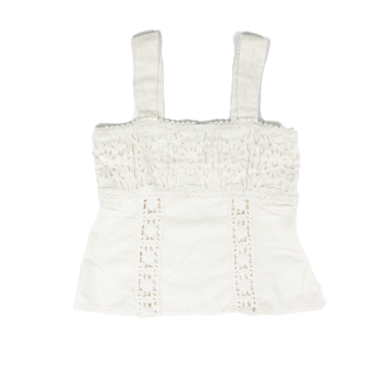 Women's Another Love Off White Eyelet Top VCWV5296OWT