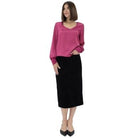 Women's Another Love V-neck Long Sleeve Aya Berry Pink Top VCWV5140BYP