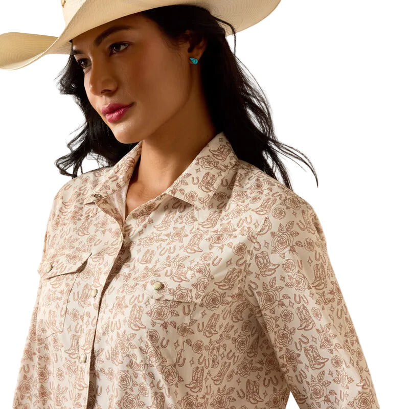 Women's Ariat Boots "N" Roses Western VentTEK Shirt 10075360